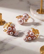Grace 8.6mm Freshwater Pearl Ring & Earrings Set, Gold-Plated S925