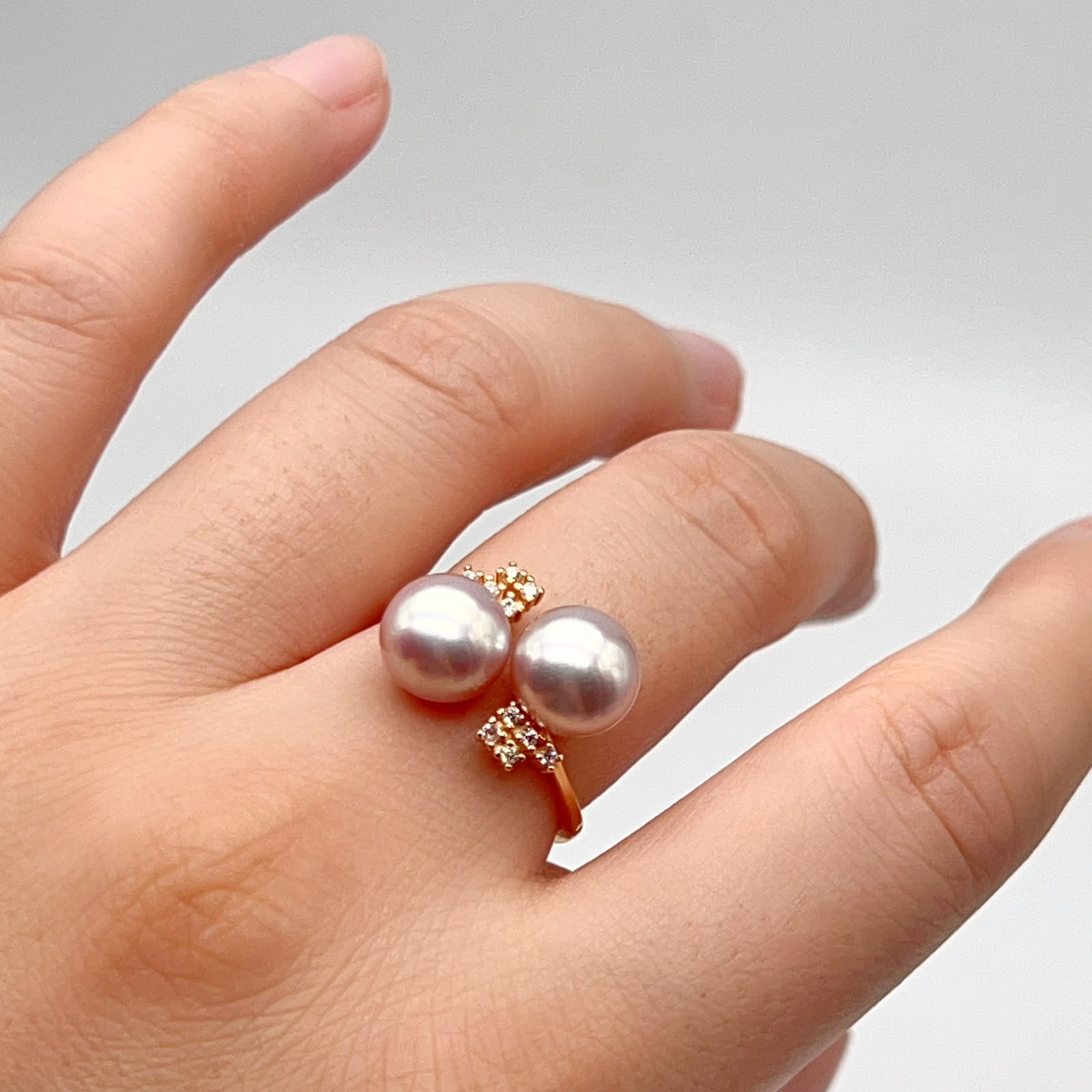 Grace 8.6mm Freshwater Pearl Ring & Earrings Set, Gold-Plated S925