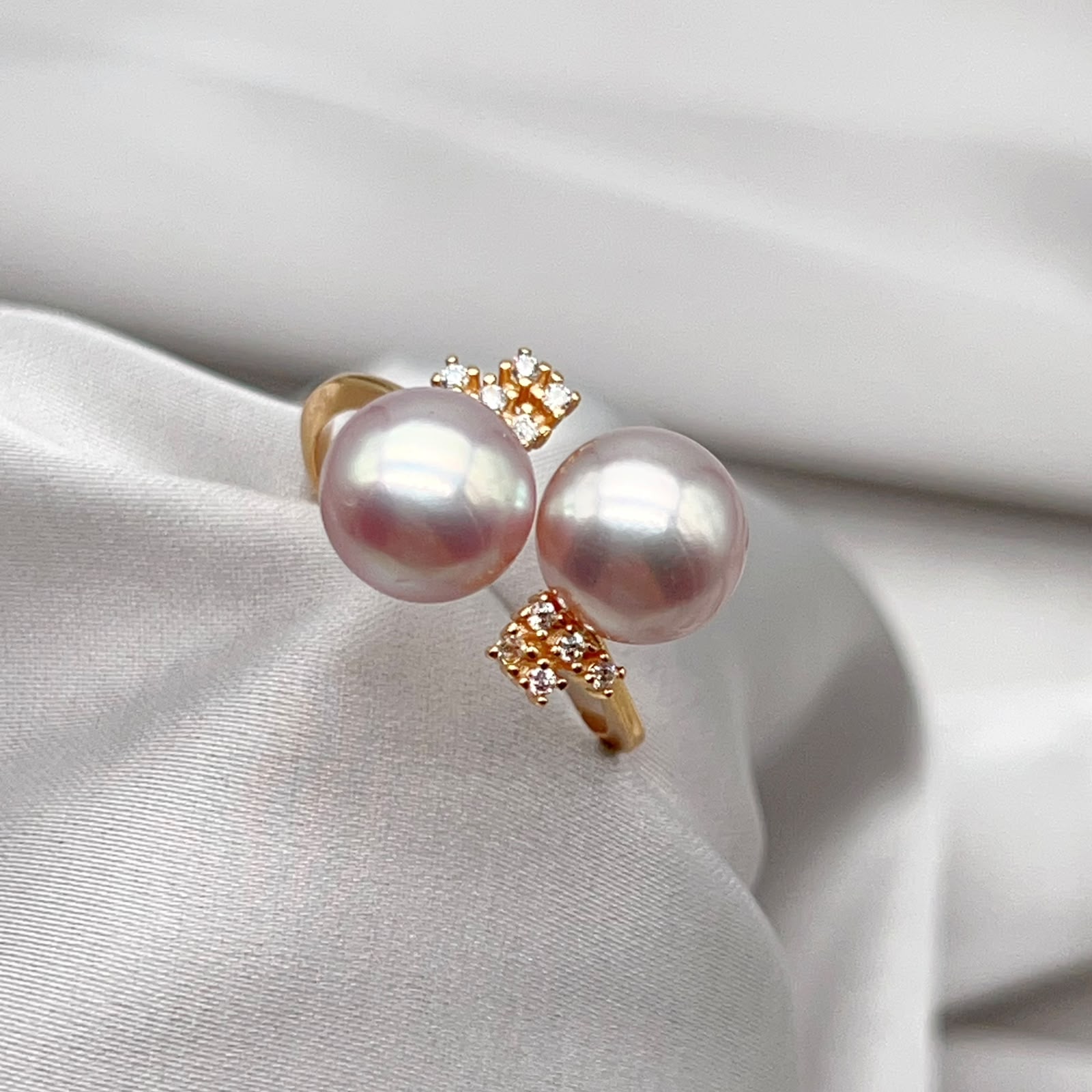 Grace 8.6mm Freshwater Pearl Ring & Earrings Set, Gold-Plated S925