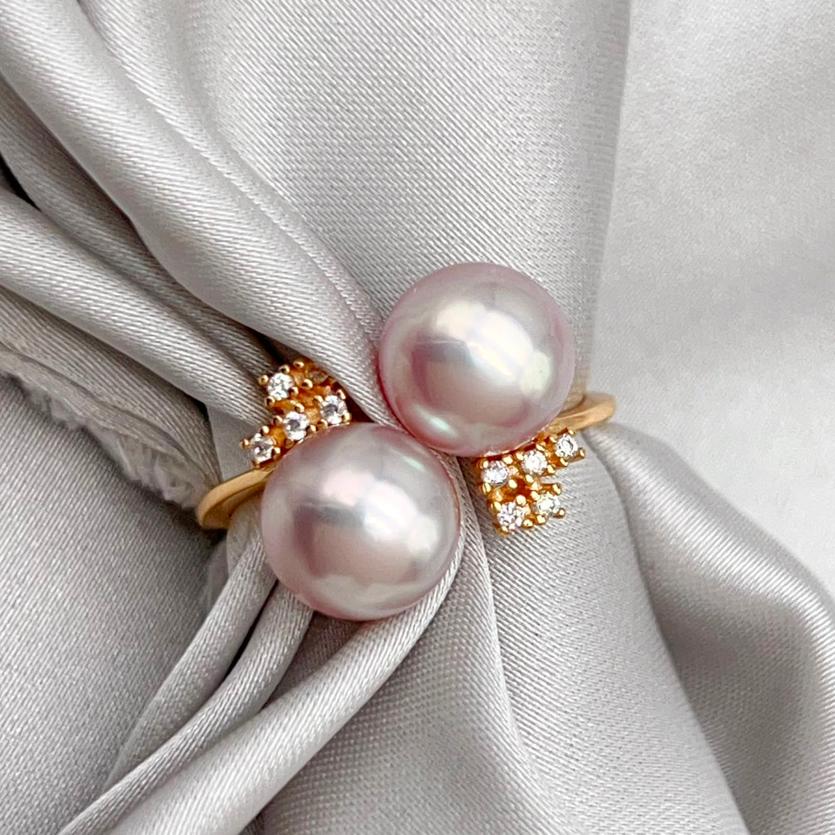 Grace 8.6mm Freshwater Pearl Ring & Earrings Set, Gold-Plated S925