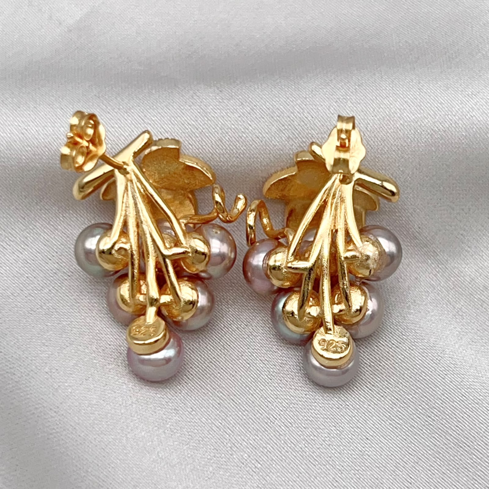 Grace 8.6mm Freshwater Pearl Ring & Earrings Set, Gold-Plated S925