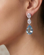 10 ct Pear-Cut Blue Topaz Drop Earrings