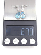 10 ct Pear-Cut Blue Topaz Drop Earrings